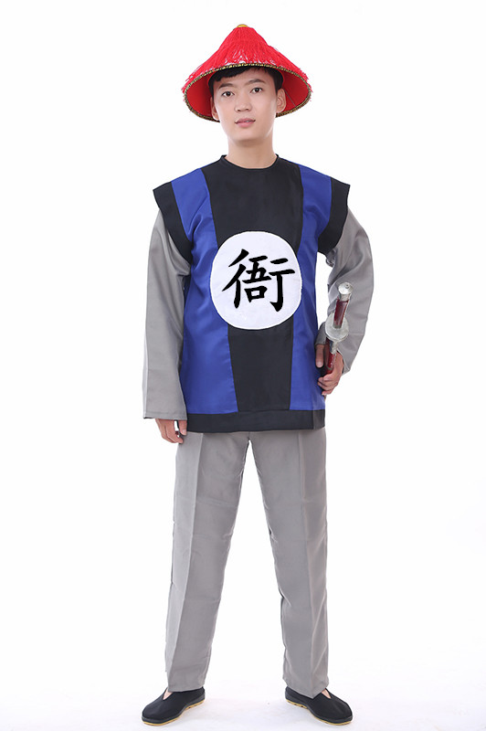 囚犯衣古装中衣中裤囚服全白孝服演出服古代清朝官兵监狱犯人服睡衣