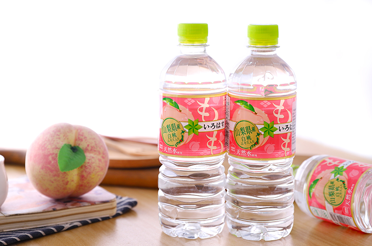 日本进口可口可乐lohas乐活白桃水桃子水蜜桃味透明饮料555ml24瓶桃味