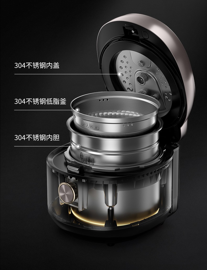 九阳电压力锅5l双胆压力煲变压沸腾开盖收汁猛火快煮ih电磁加热煮粥