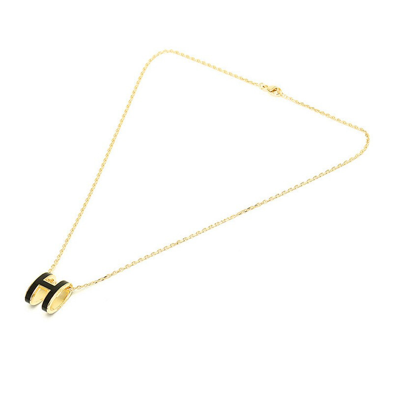 hermes/爱马仕 项链 女士经典h扣pop项链女 锁骨链吊坠代购预售 白银