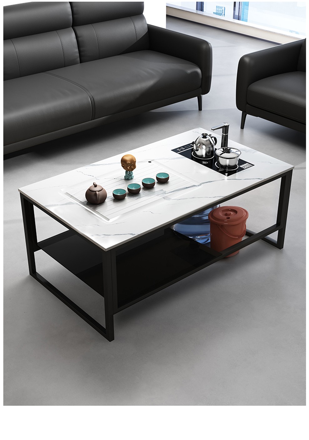 厚创轻奢茶几台家用岩板茶桌椅组合简约现代办公室功夫茶桌茶具套装