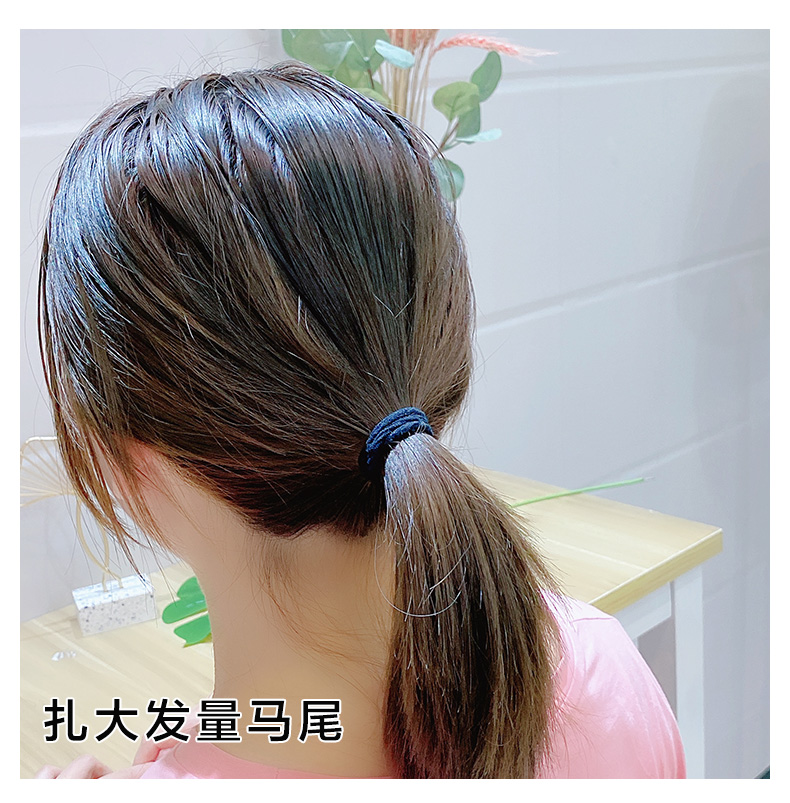 韩莱缇hlt头绳发圈橡皮筋女扎头高弹力耐用加粗黑色扎头发发绳马尾