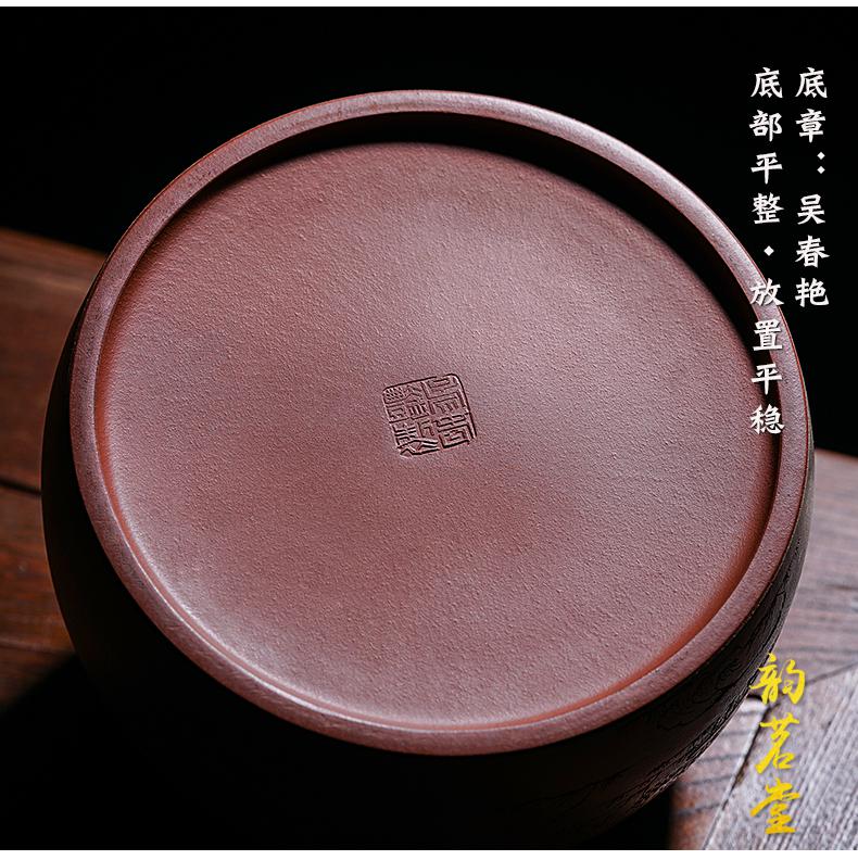 韵茗堂醒茶罐时尚现代风井栏罐卧室紫砂茶叶罐创意精品名家吴春艳茶仓