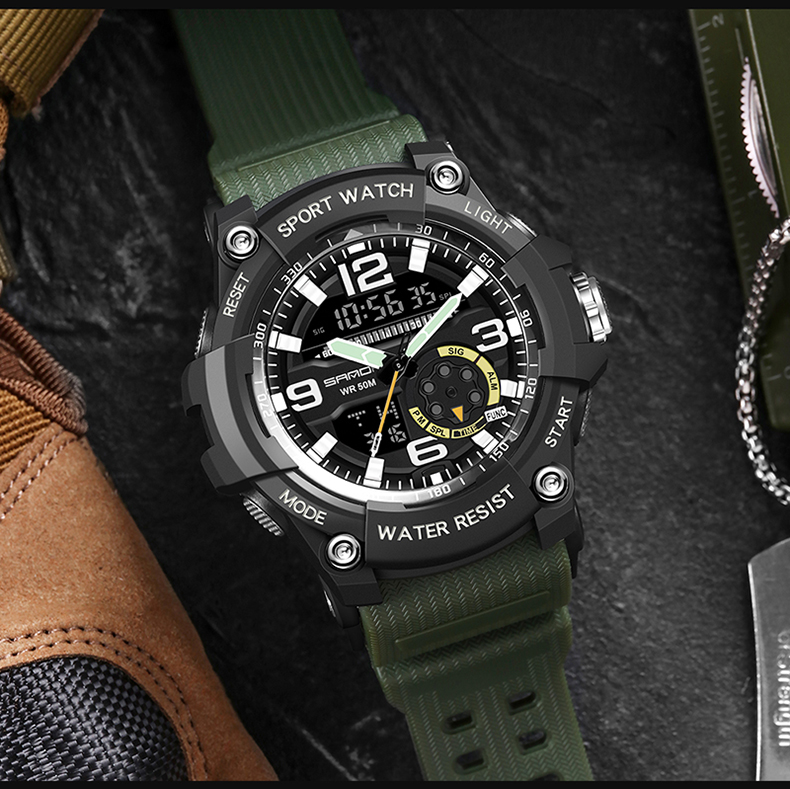 卡西欧(casio)男士全自动机械运动手表学生手表兵战术手表男士初中