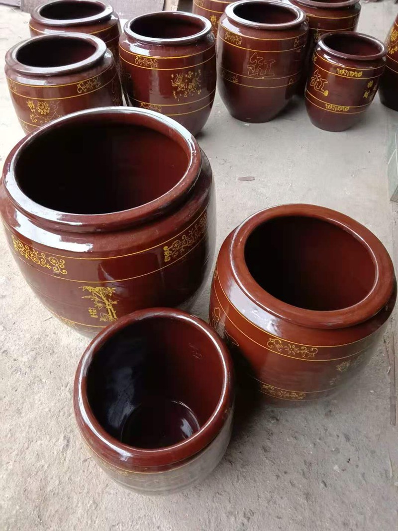 咸菜缸泡菜缸腌菜腌肉瓦缸荷花缸酒缸 加厚320斤水容量【图片 价格