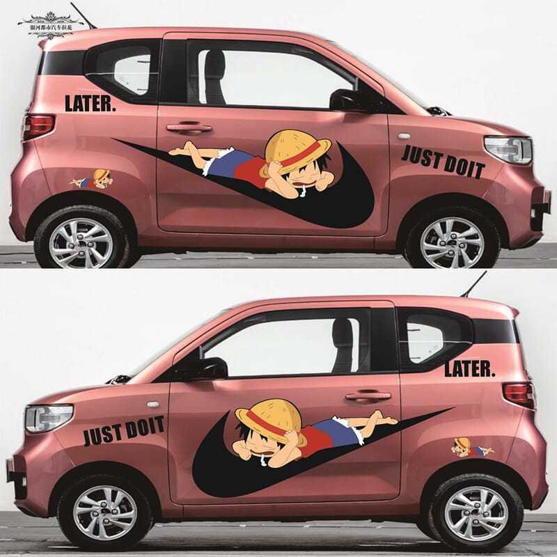 个性创意五菱宏光miniev网红汽车贴纸耐克联名卡通搞笑装饰车身贴