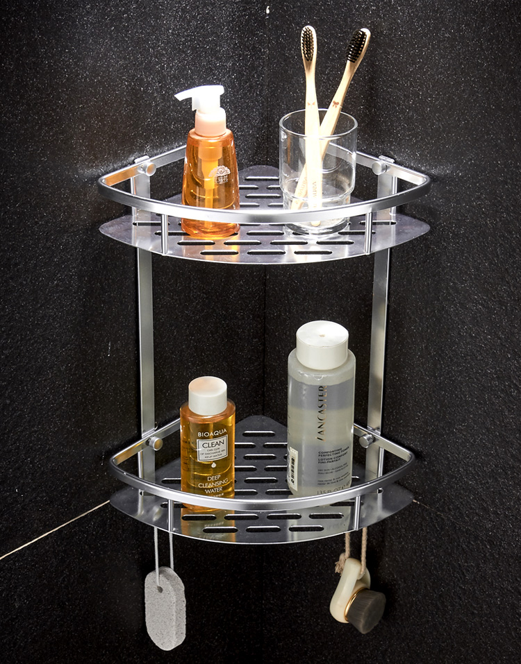 淋浴房置物架转角三角架壁挂免打孔浴室置物架洗澡间淋浴房卫生间三角