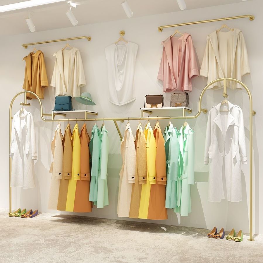 服装店展示架上墙壁挂式墙上挂衣架白墙挂墙架网红男女装衣服架子定制