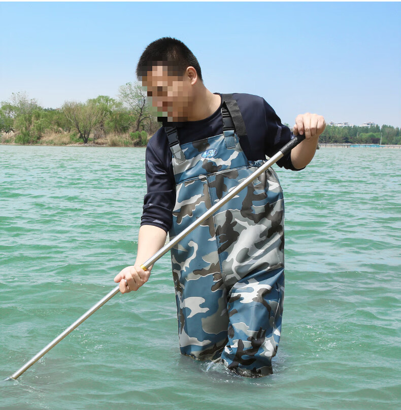 笼趣加厚捕鱼雨裤防水衣裤抓鱼连体雨衣下水服挖藕服水叉裤 【出口级