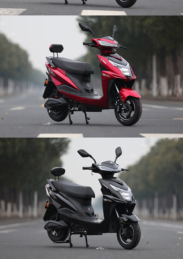 新款电动车战神电瓶车72v成人电动摩托车长跑王外卖爬坡 红色 裸车不