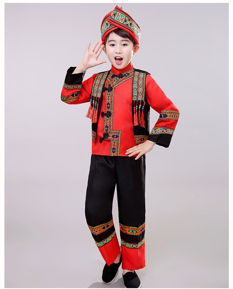 春夏必备 56个少数民族服装儿童少数民族服装儿童女男苗族彝族土家族