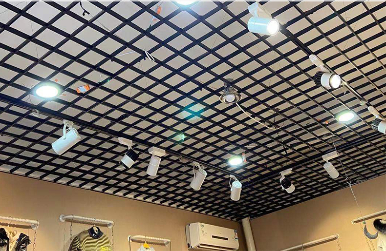 吊顶格栅铁铝黑白金属网格栏室内集成葡萄架天花板装饰顶材料自装定制