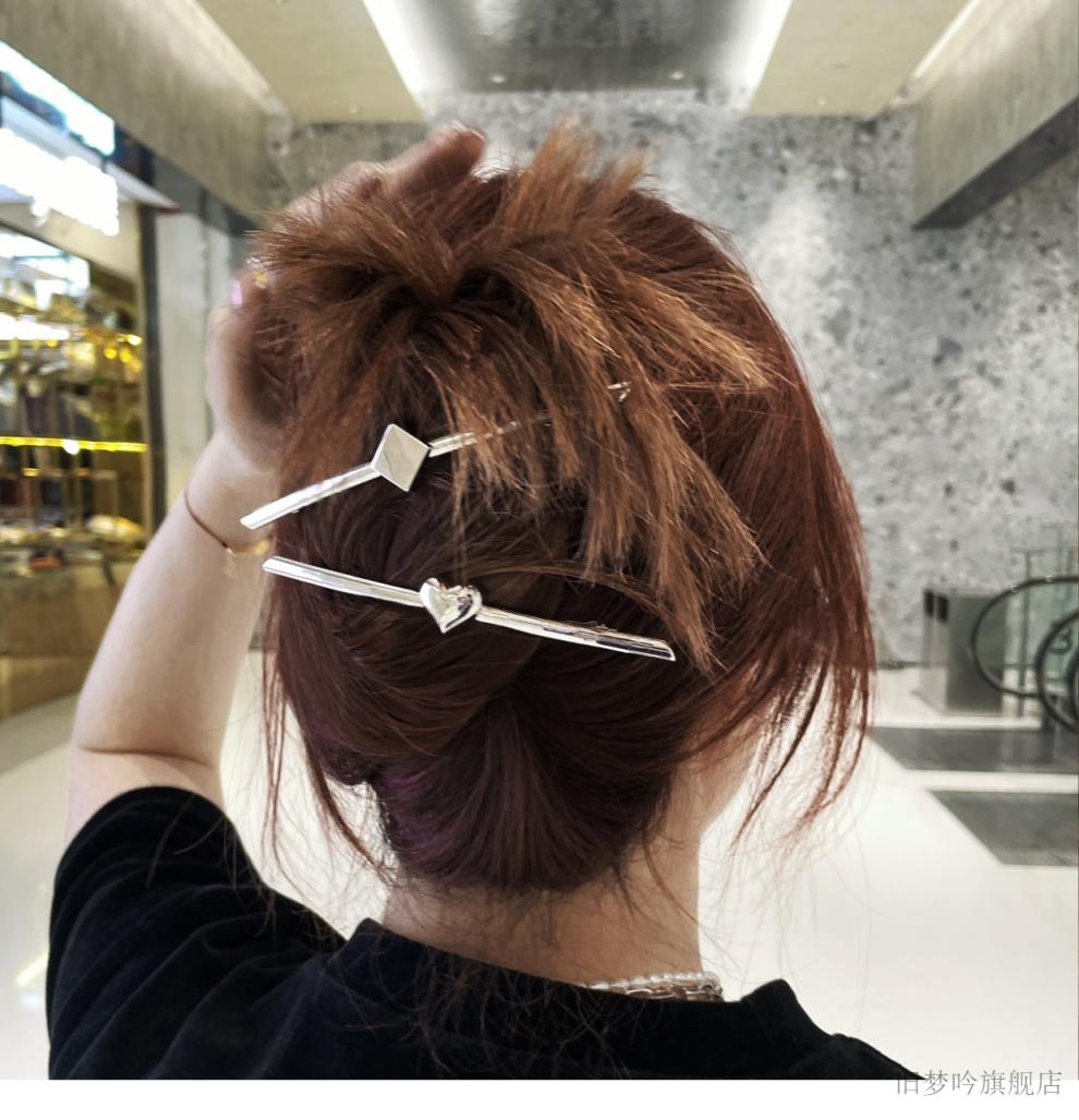 网红发尾夹holdonholdon几何金属法式夹超长原创小众简约发夹百搭时尚