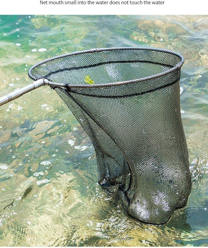 抄网套装伸缩杆鱼网捞鱼网兜钓鱼捞网渔具用品硬手柄