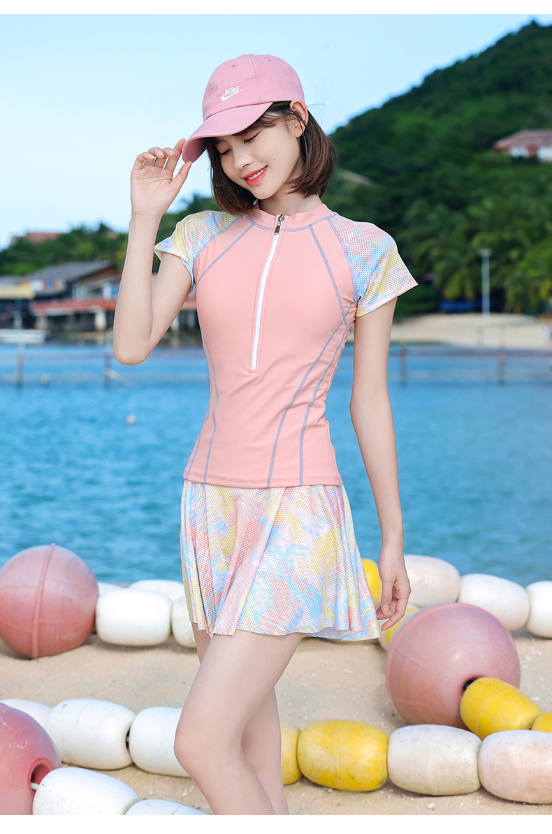 迪卡侬德国进口品质泳衣女夏分体显遮肚游泳衣2021新款游泳馆专用