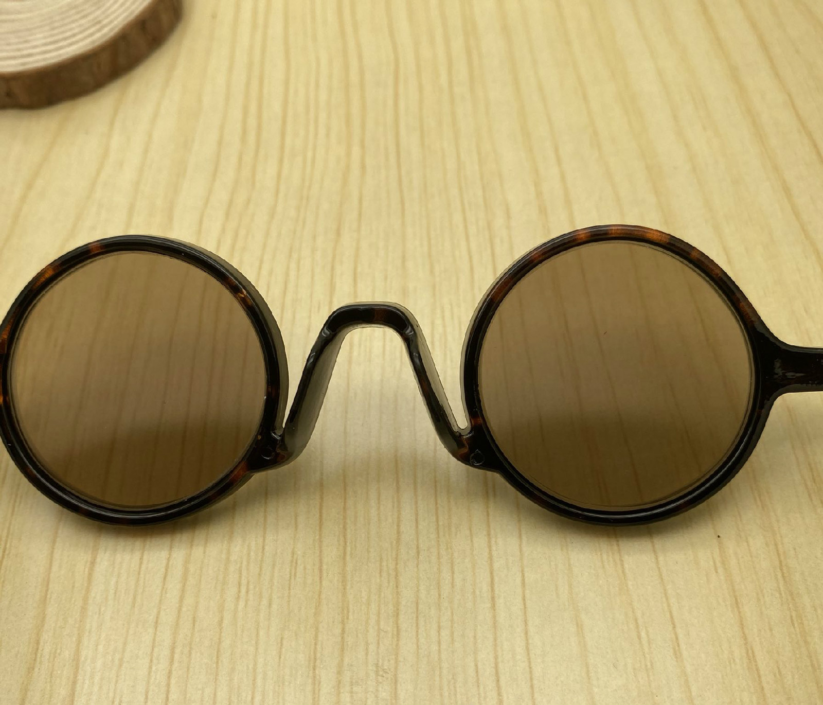 时尚舒适天然水晶眼镜牛眼小圆老石头镜片全框茶镜板材手工打磨养眼中