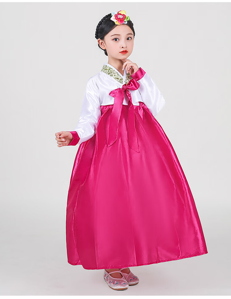 韩服儿童韩国小孩传统古装改良儿童女童韩服女宝宝童装朝鲜族六一演出