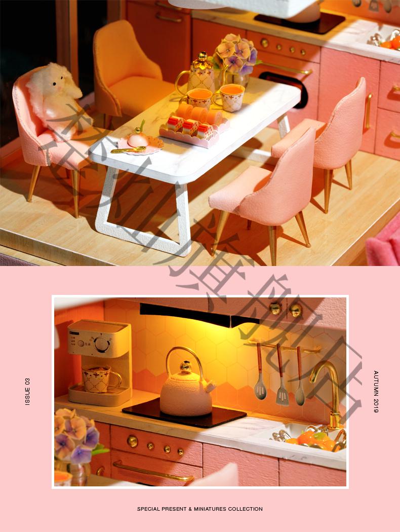 六一儿童节女孩玩具儿童小公主生日迷你厨房手工房子芭比娃娃屋梦想
