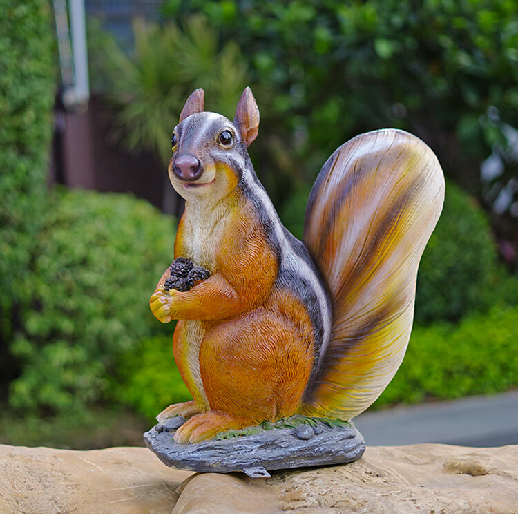 仿真大型松鼠雕塑假的塑料园区景观动物摆件摆设小品模型草坪室外坐