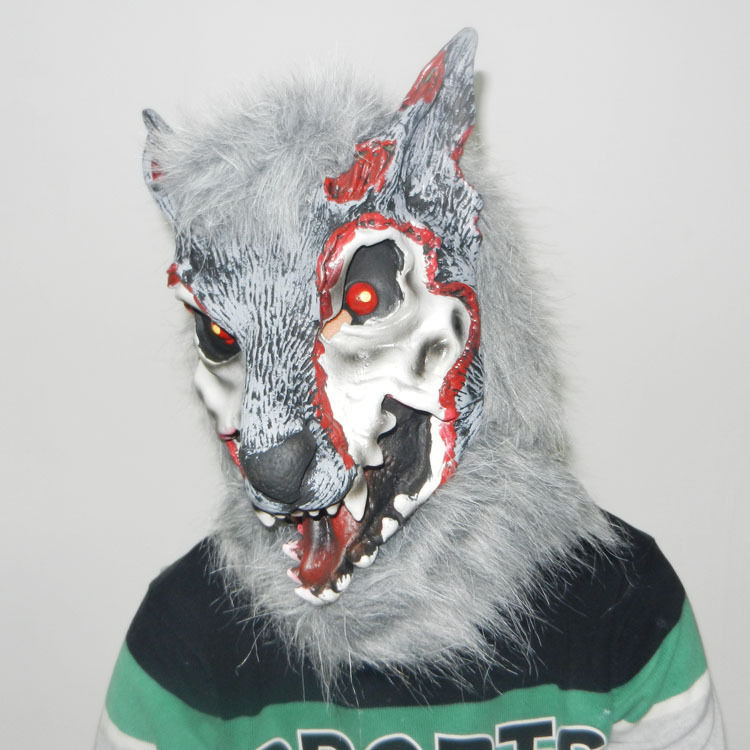 狼头套动物面具搞笑沙雕万圣节狼手套动物头套化装舞会搞怪抖音网红