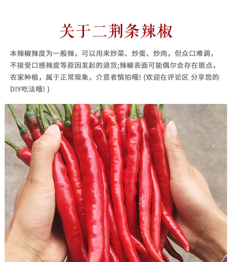 新鲜红二荆条辣椒新鲜四川红辣椒农家自种1斤3斤5斤辣椒新鲜尖椒新鲜
