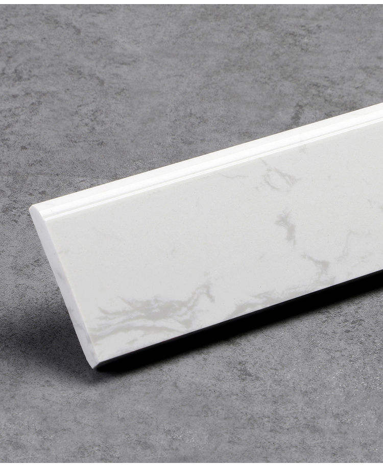 新款简约大理石踢脚线瓷砖白色客厅地脚线灰色通体石材法国边24米长8