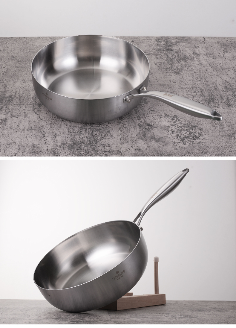 德国双立人铁锅炒锅官方旗舰同款无涂层不粘锅炖肉铁锅无油烟炒锅316