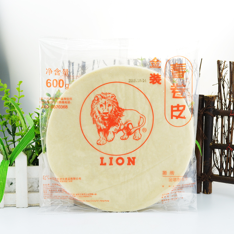 1包狮牌金装春卷皮油炸春卷直径215cm600g科士达