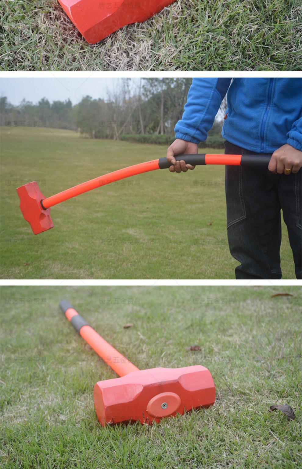 高碳钢锻打八角锤重型砸墙拆墙榔头钢锤家用石工锤工地铁锤方头锤 50