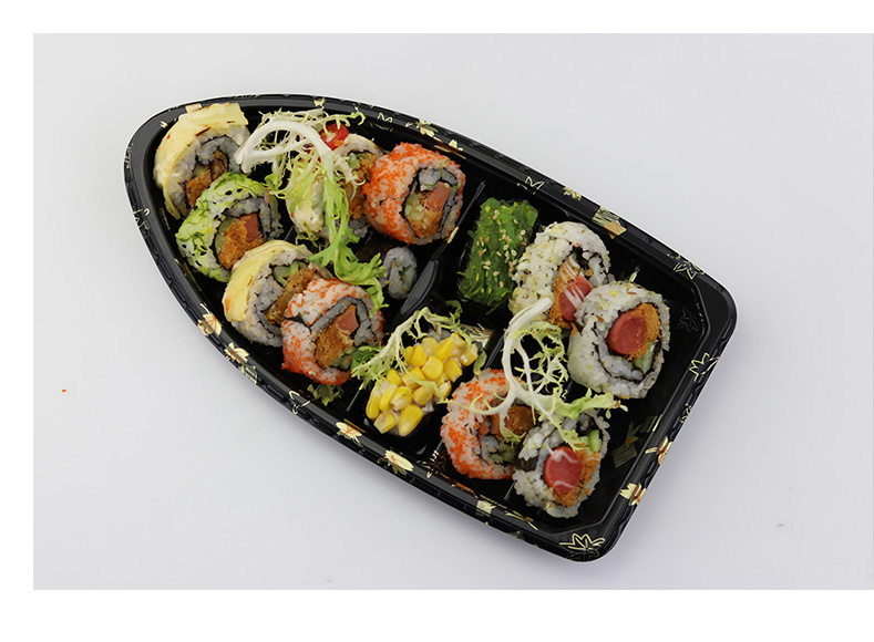 圆盘寿司盒 促销 高端圆盘寿司盒 拼盘盒 打包盒 圆形外卖寿司盒 25个
