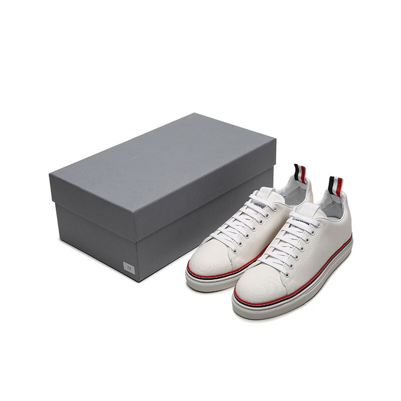 男鞋汤姆布朗thombrowne男士织物系带休闲鞋帆布鞋板鞋mfd219a01588