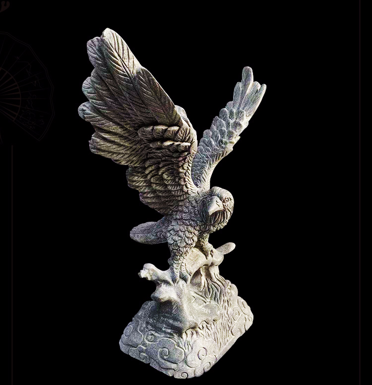 石鹰石雕鹰 石头老鹰 雄鹰 办公室家庭摆件 老鹰摆件风水鹰鹰 小号