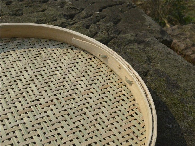 竹编簸箕圆筲箕竹匾竹筛竹制品无孔有孔竹制品家用农家手工笸箩幼儿园