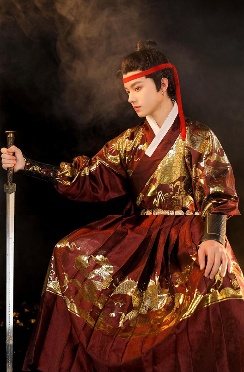 飞鱼服霸气表演服汉服出租 流烟昔泠-凌霄织金明制