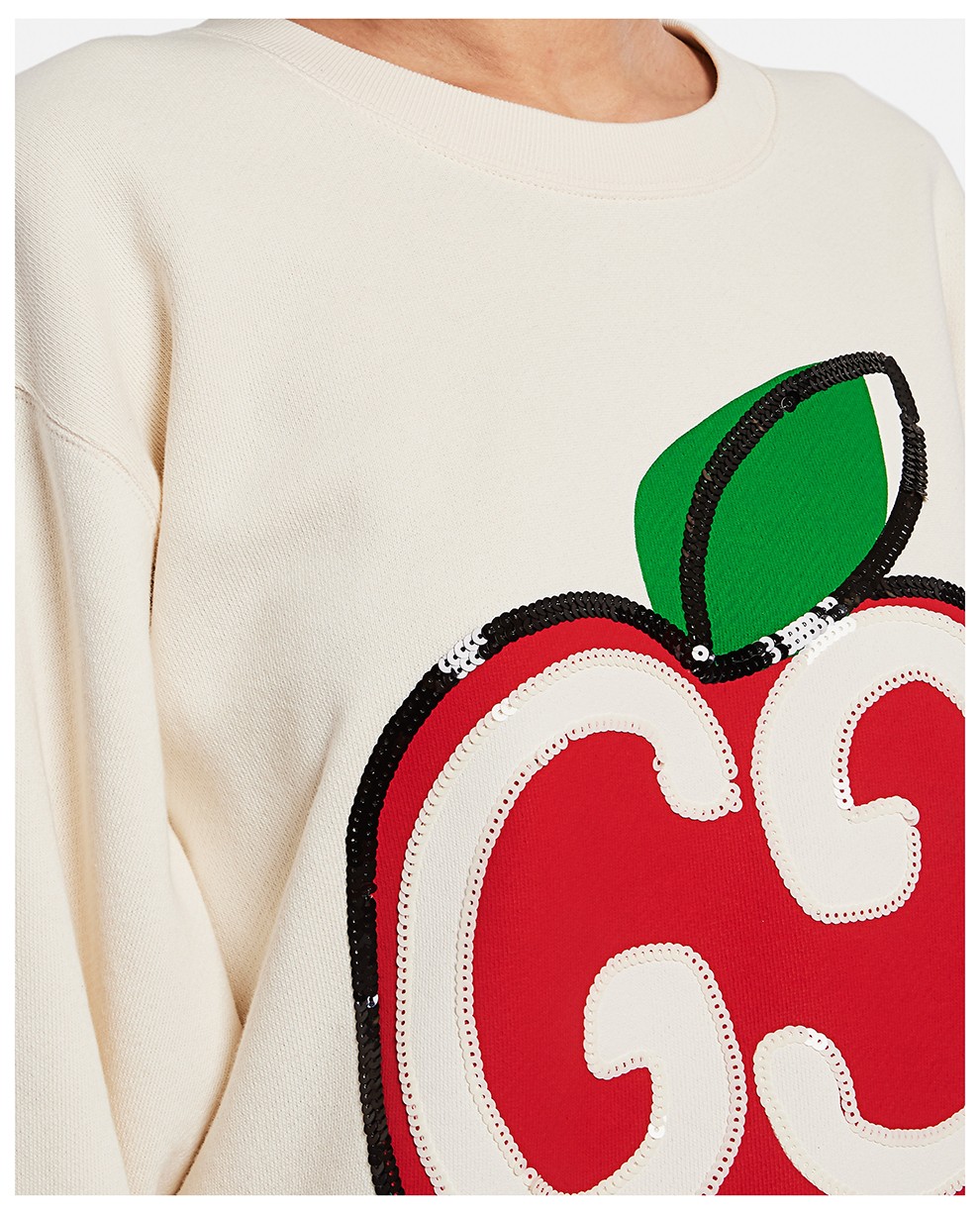 gucci 古驰 女士棉质樱桃图案长袖卫衣套头衫 469250 xjcck 9230 米