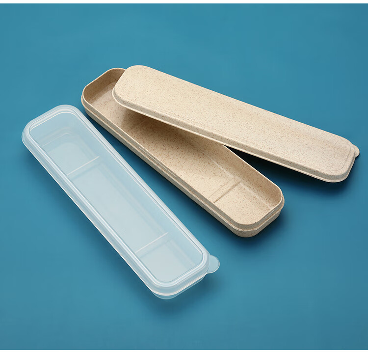 学生餐具便携盒大号儿童装筷子收纳盒空盒外带餐具盒筷子盒蓝色大号可