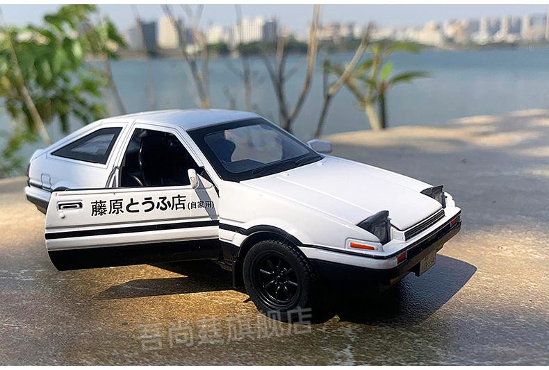 2022新款ae86車模型玩具車頭文字秋名山車神d藤原拓海同款gtr合金車模