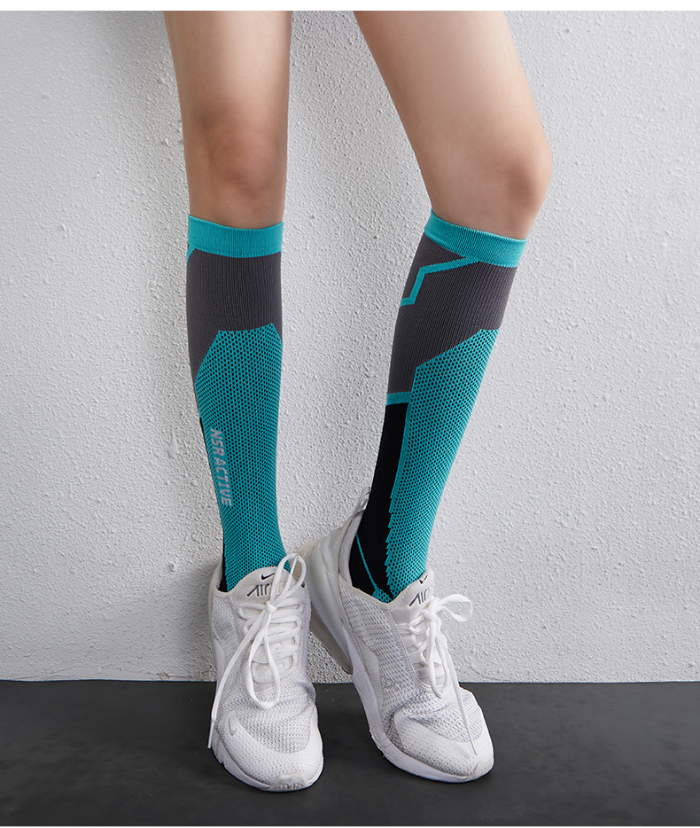 支持国货李宁运动袜子女士户外骑行健身高长筒袜压缩显瘦马拉松跑步