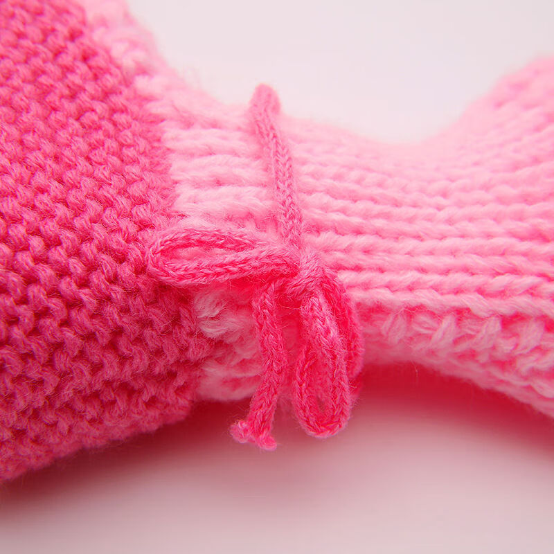 成品编织春秋婴儿毛线鞋新生儿毛线鞋子宝宝针织鞋0-3-6个月 红色纯色