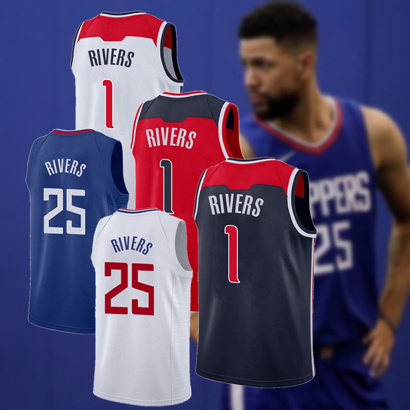 滕讯体育nba全 新赛季奇才队1号里弗斯球衣 rivers快船25号球迷版篮球