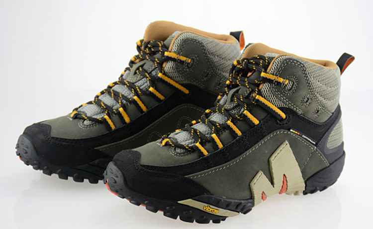 麦乐登山鞋merrell迈乐登山鞋网布透气户外鞋徒步男鞋牛皮防水高帮黑