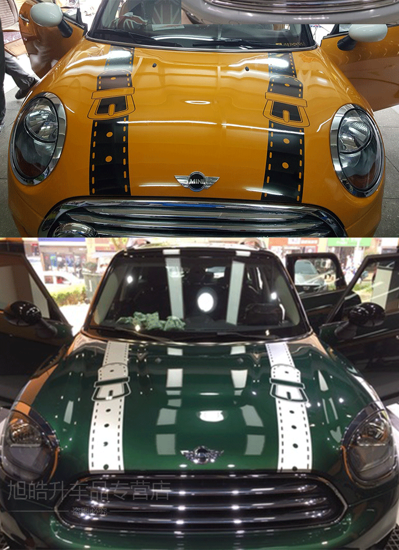 宝马迷你mini cooper车身贴拉花countryman机盖贴纸背带裤one改装 拍