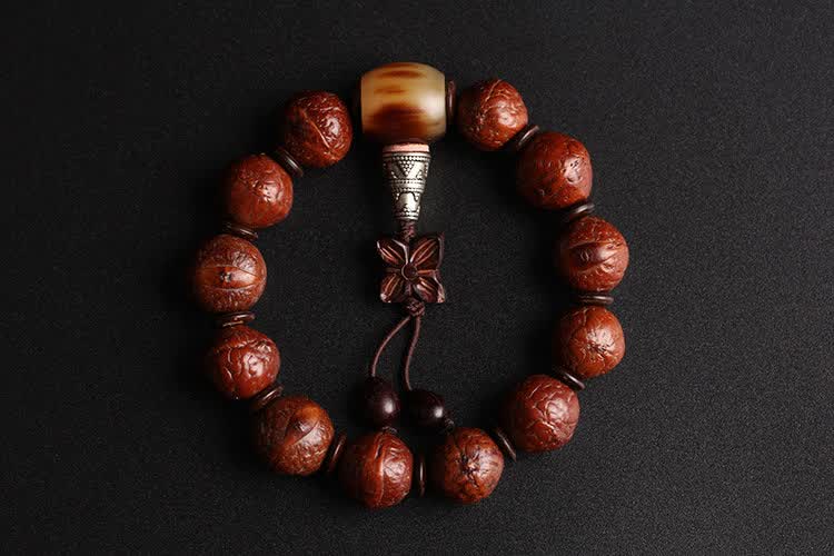 珍韵缘老凤眼菩提男佛珠女士手串酥油凤眼配小叶紫檀四叶草手链情侣