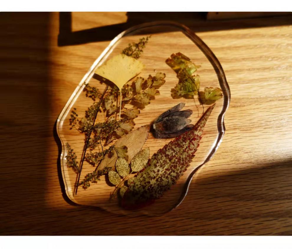 studio创意滴胶杯垫装饰复古伴手礼压花礼品拍摄 n飞燕花实物为天蓝色