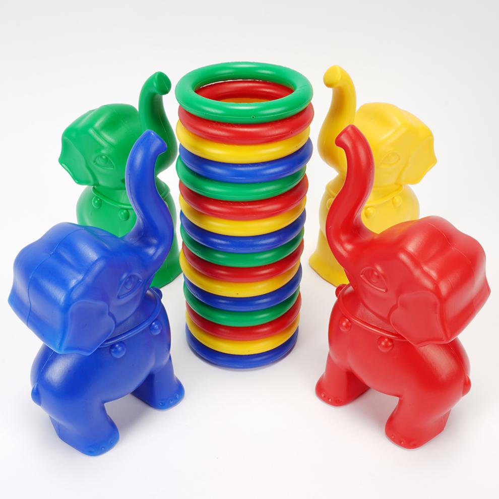 富商猫感统大象套圈儿童训练器材体智能教具圈小象家用幼儿体能玩具套