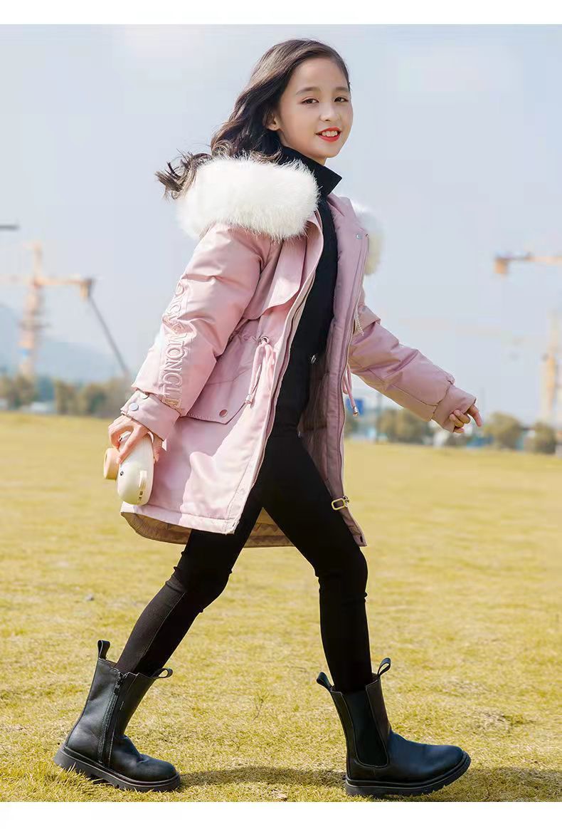 矢向女童棉服小女孩穿的秋季加厚棉袄保暖女童新款棉衣派克服外套冬装