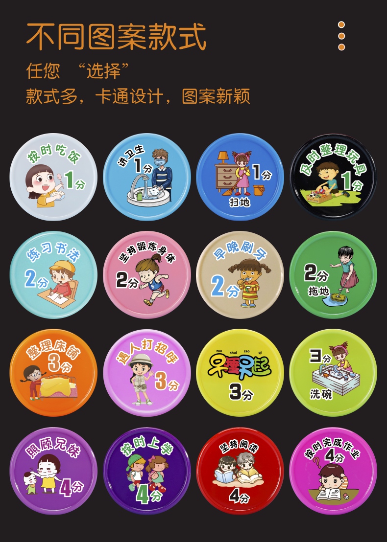 好习惯养成积分币奖励币小学生儿童积分兑换家庭教育专用积分龙裕新品