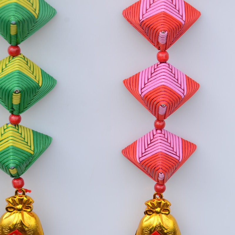 索拉图端午节粽子五彩绳香包香囊挂件大号中国结商场活动装饰花色手工