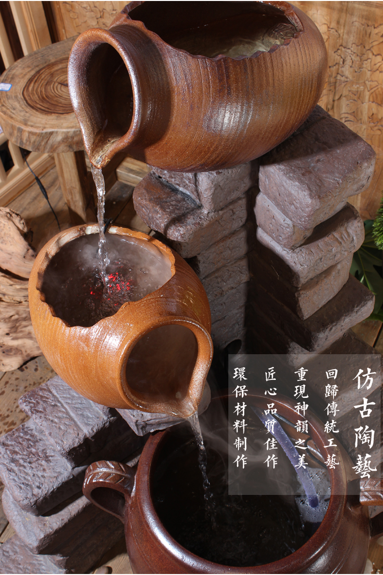 碑匠 流水陶瓷罐 庭院水景观喷泉出水口装置陶瓷流水陶罐带嘴鱼池装饰