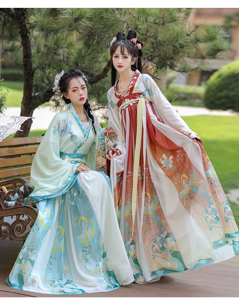 高端轻奢汉服女中国风南北朝交领齐腰胸襦裙古装春季新款日常绀蓝齐腰